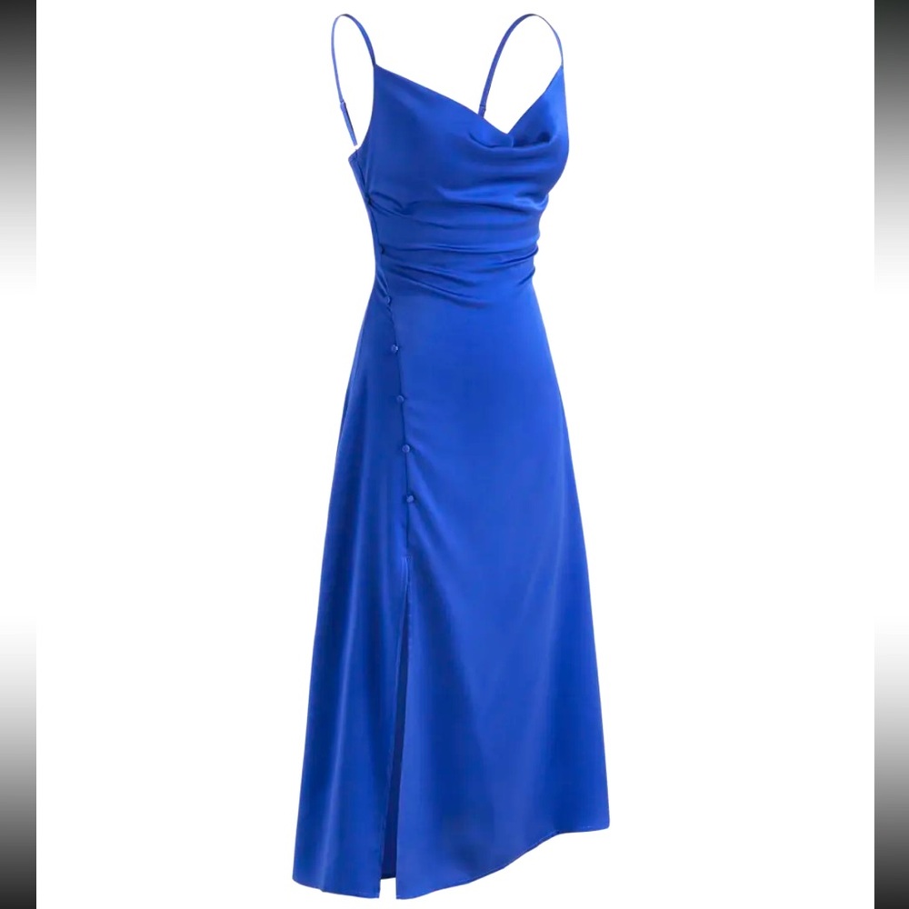 Blue zip up dress